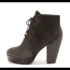 STEVE MADDEN | Nubuck Platform Heeled Booties